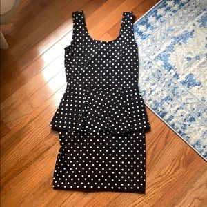 Forever 21 peplum polka dot dress
